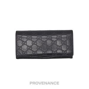 🔴 Gucci Long Wallet - Black Guccissima Leather